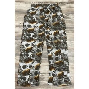 Stillwater Supply Men's L Fleece Sleep Pant Pockets Brown Bear‎